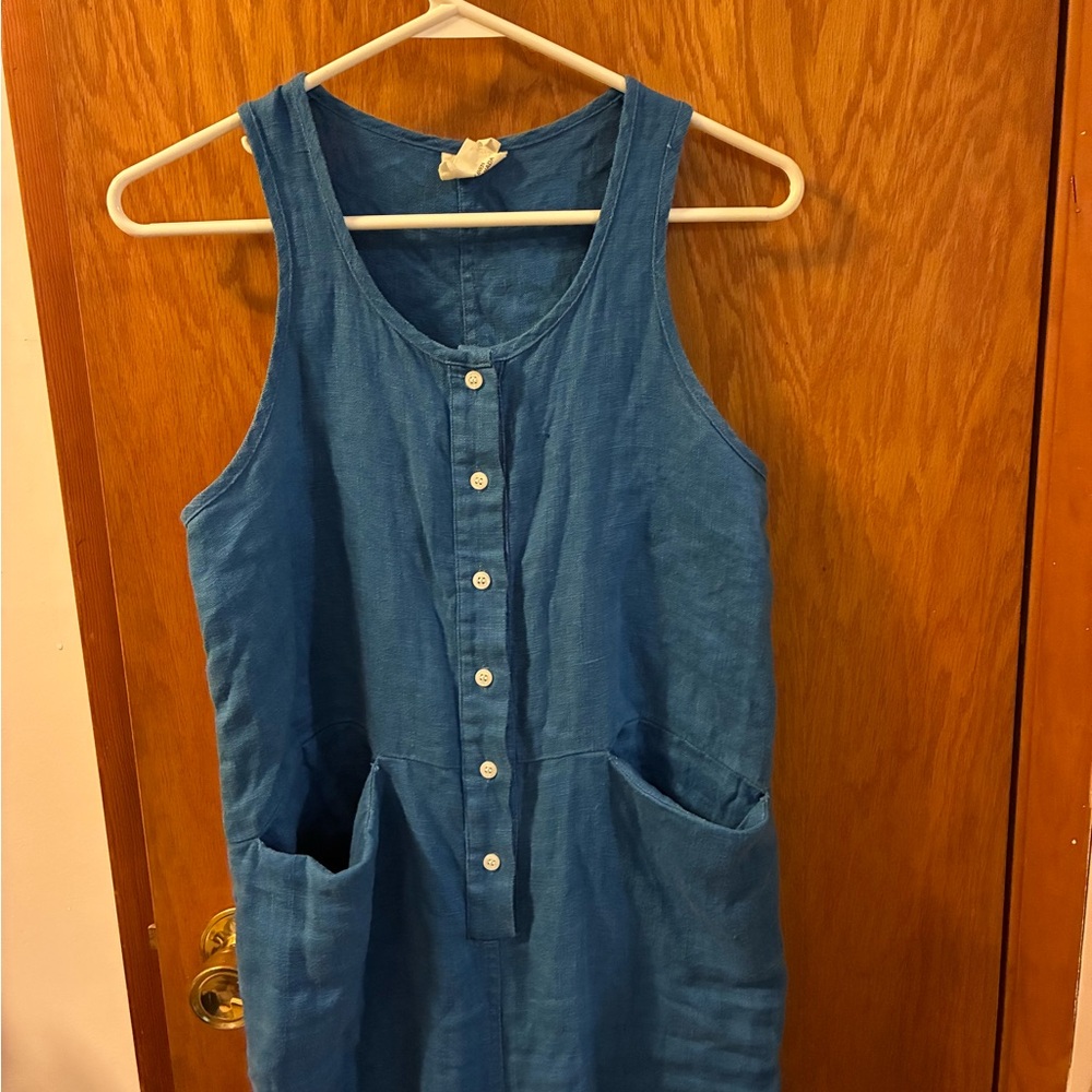 Beaton Blue Linen Jumpsuit size XS - Picture 6 of 10